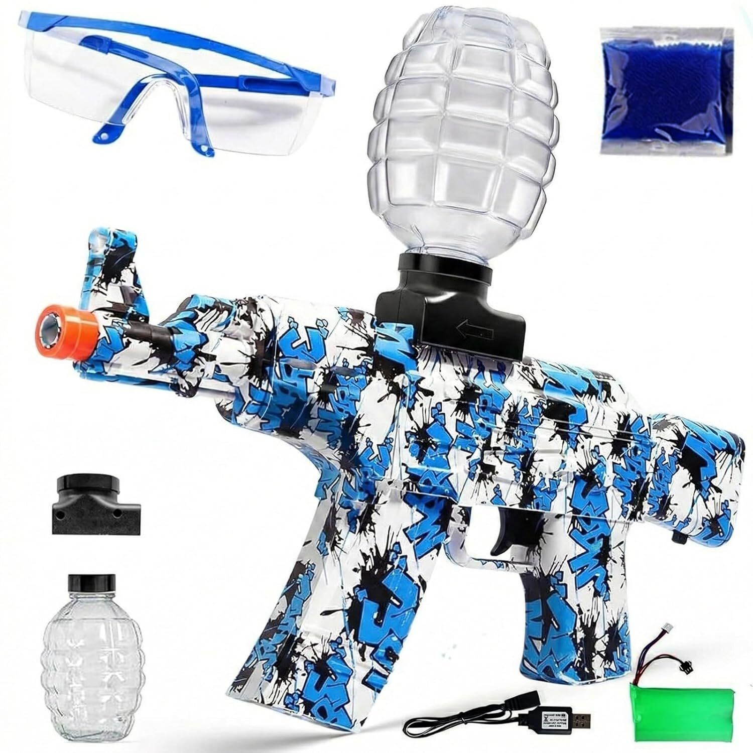 Electric Rechargeable Gel Ball Blaster Toy Gun With Protective Goggles Water Gun-image-18