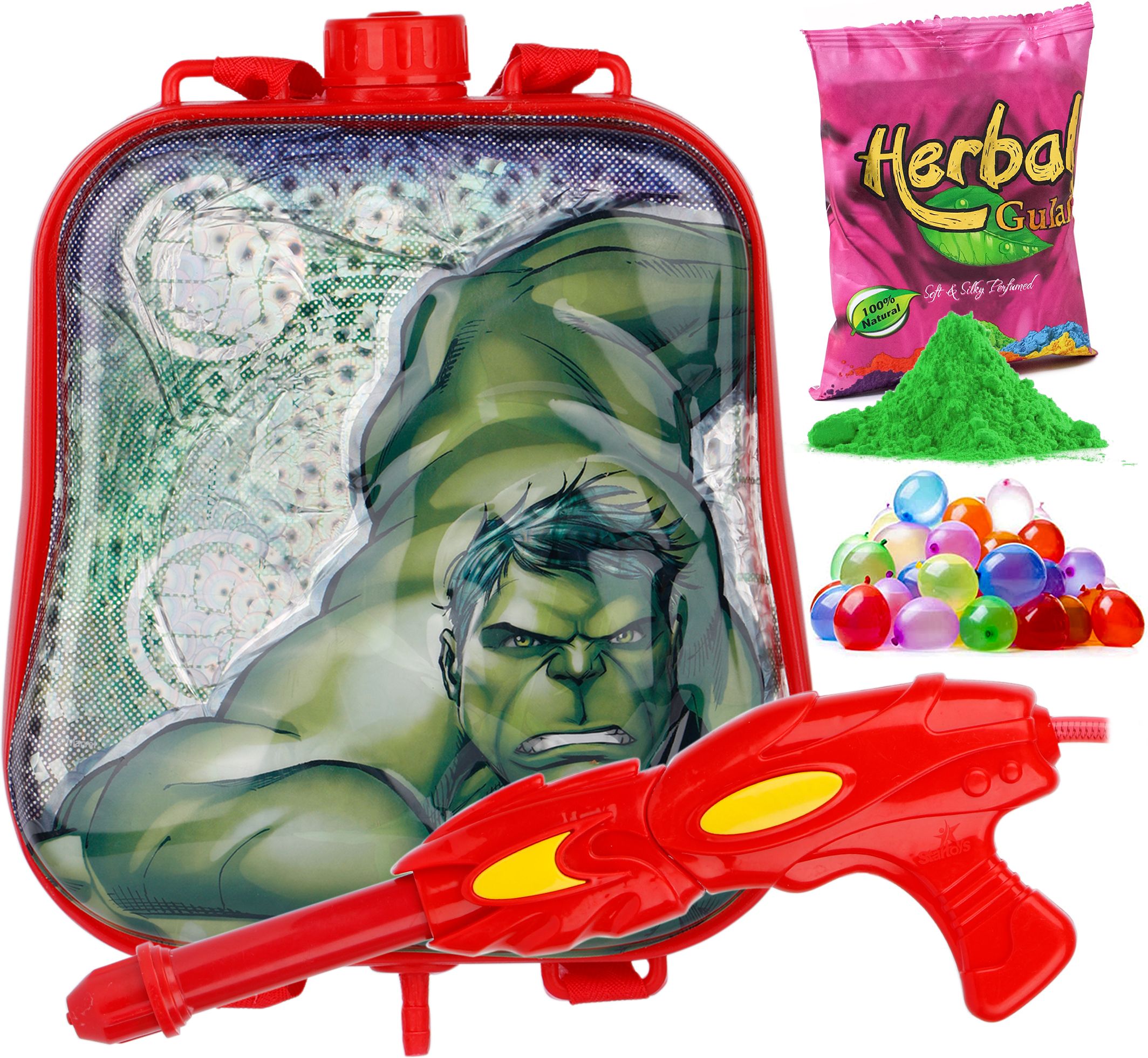 Pressure Water Gun Pichkari with Tank, Holi 2.5 Litre - Hulk Water Gun