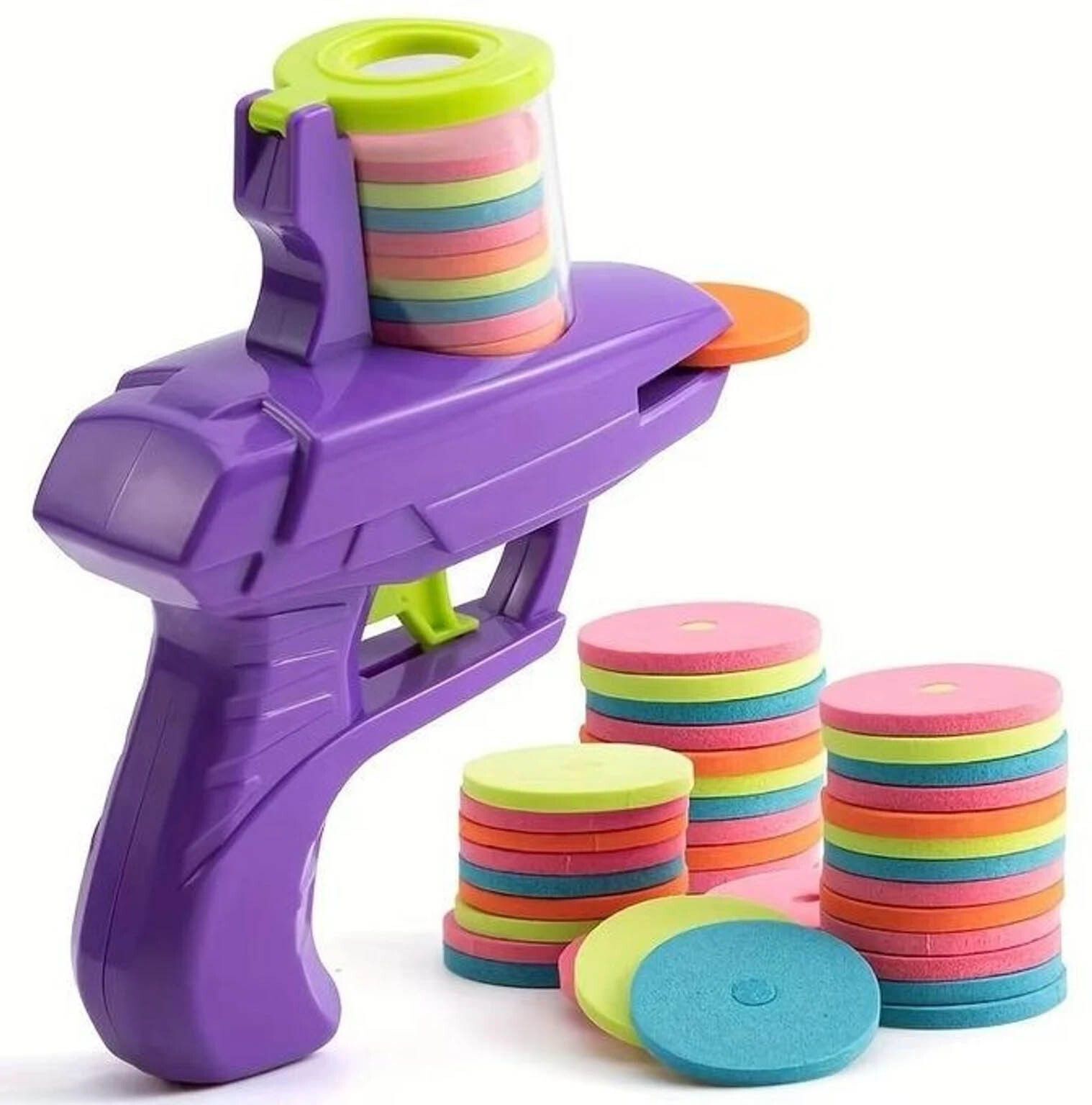 spocco Foam Disc Launcher Toy Gun for Kids Disc Shooting Game Disc Shooter Gun Toy 10 Guns & Darts-picture-16
