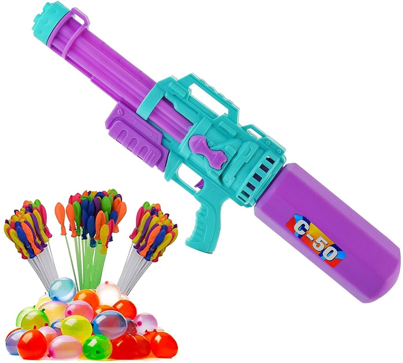 (1 Pichkari+3 Magic Balloon)for Kids Holi & Summer Pool Party Fun Water Gun-image-23