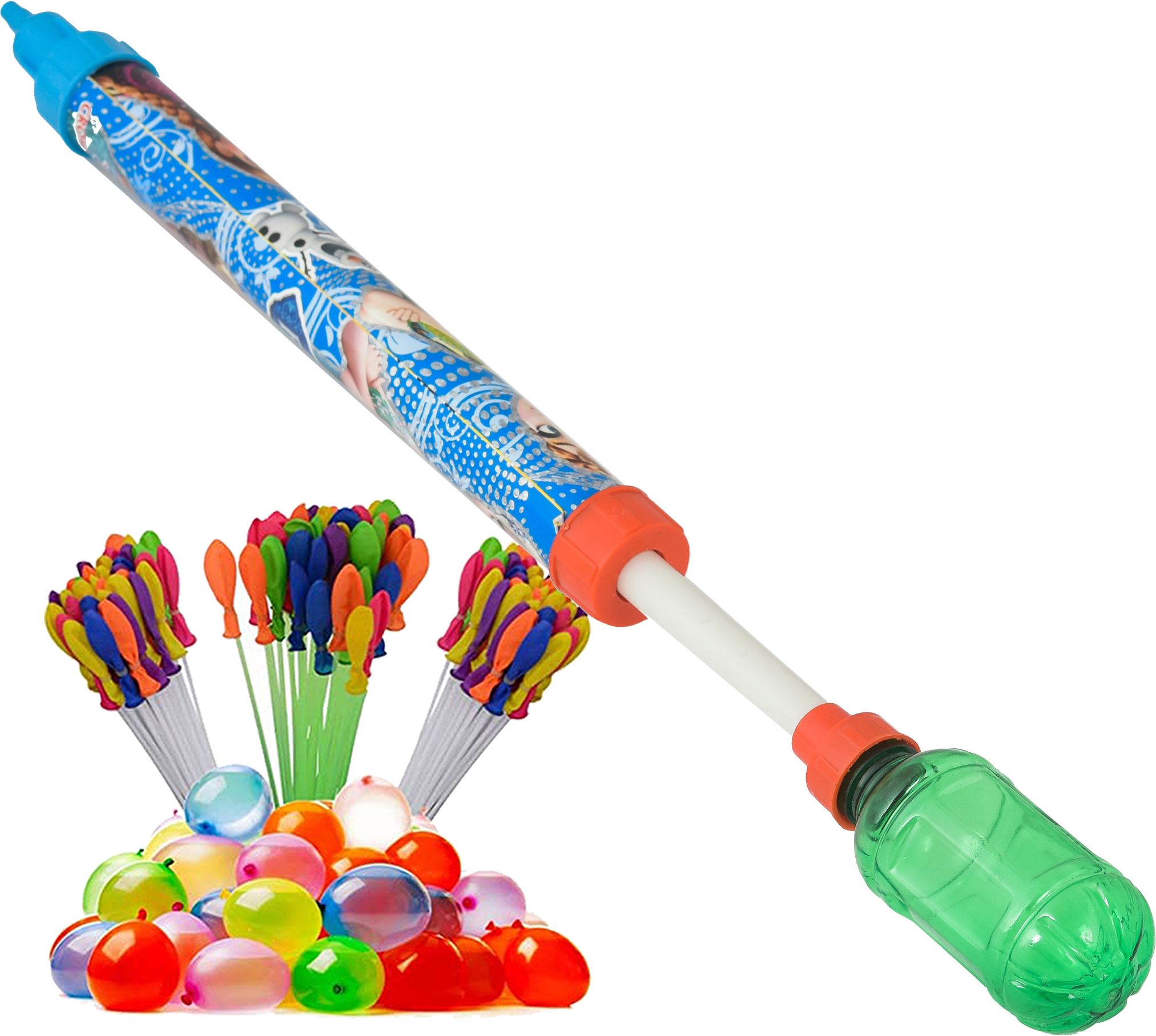(1 Pichkari + 3 Magic Balloon)for Children Holi & Summer Pool Party Beach Fun Water Gun-image-4