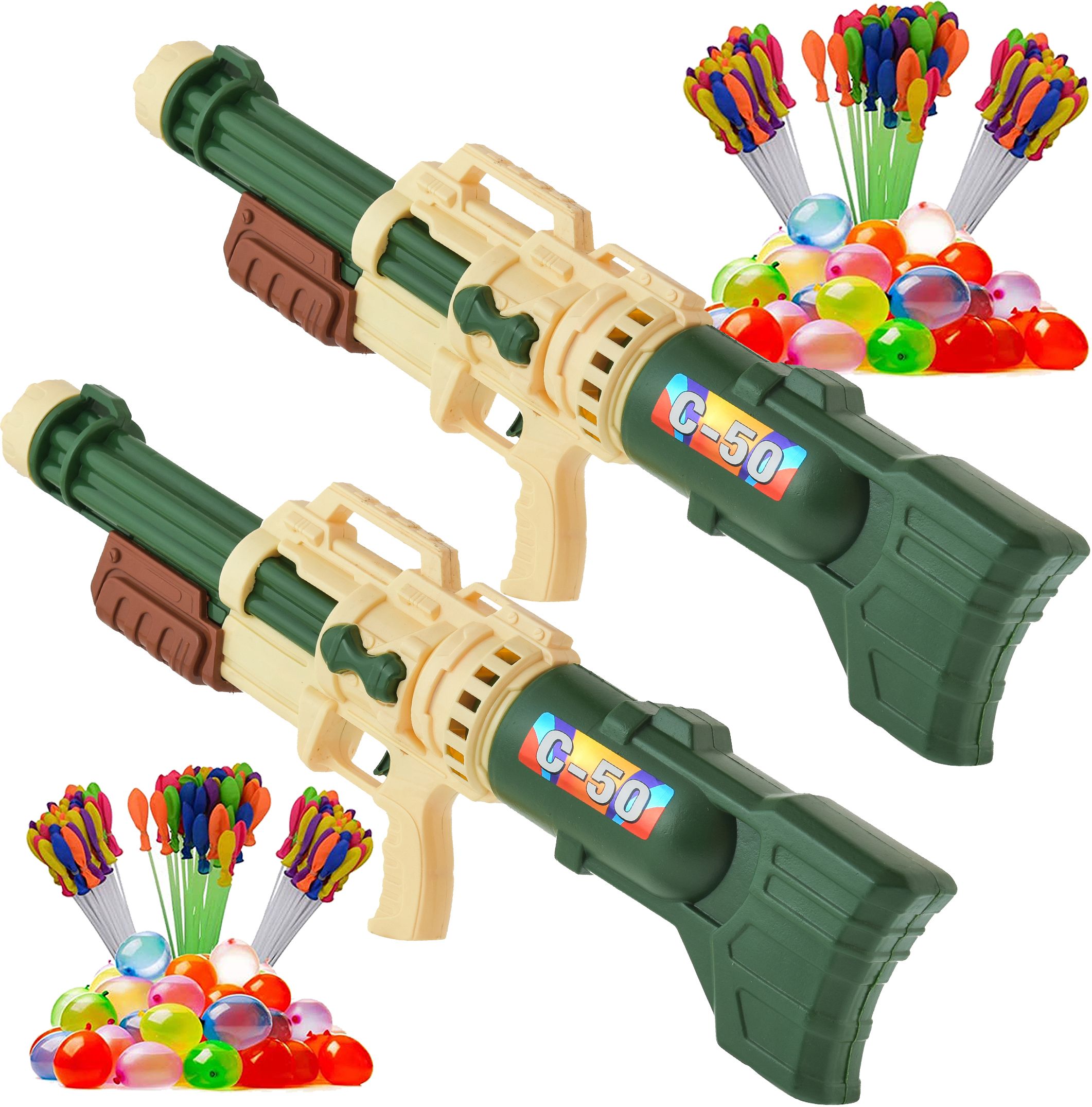 (2 Pichkari + 6 Magic Balloons)for Children Holi & Summer Pool Party Fun Water Gun-image-8