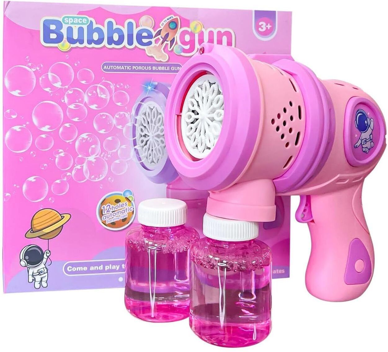 Space Bubble Gun Machine for Kids Toddlers,5000+ Bubbles Per Water Gun