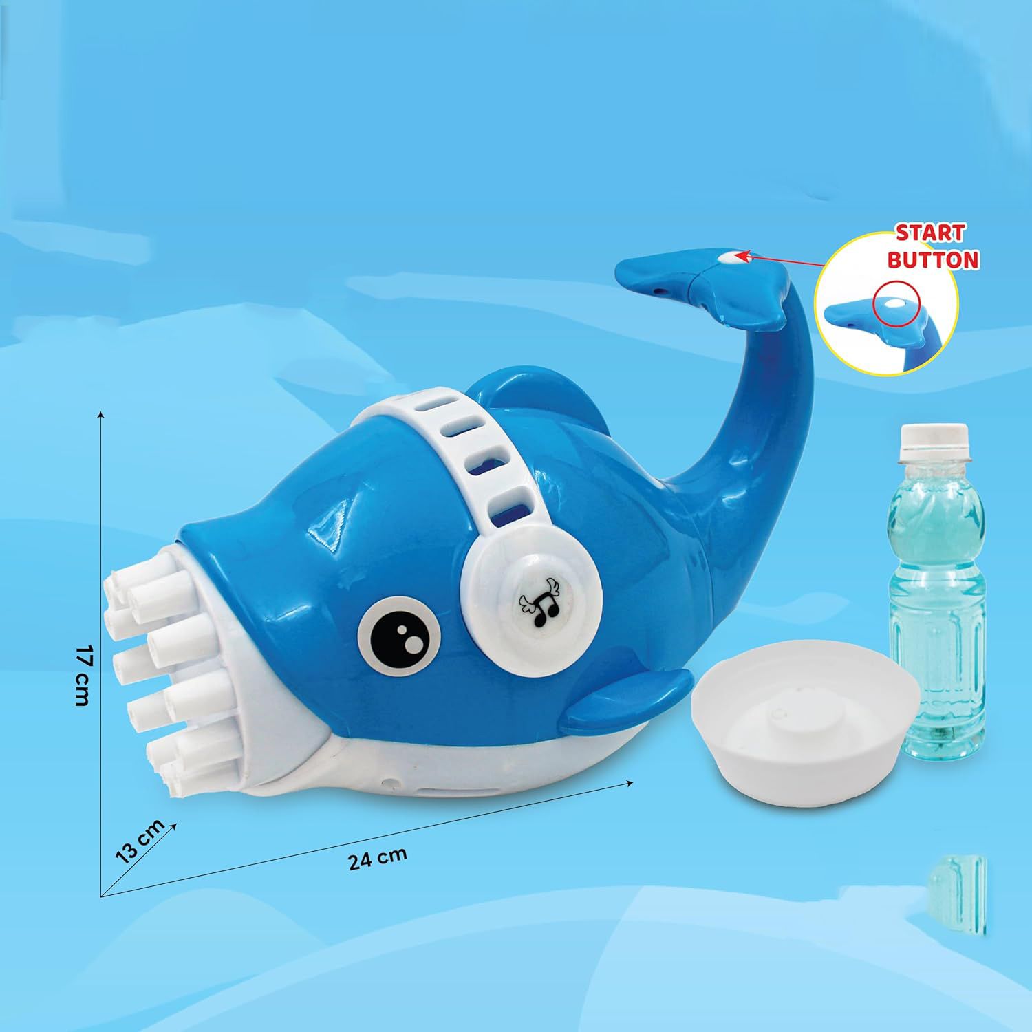 dikuji enterprise Dolphin Bubbles Gatling Machine 10-Hole Battery Operated Electric Gun Toy Water Gun-picture-34