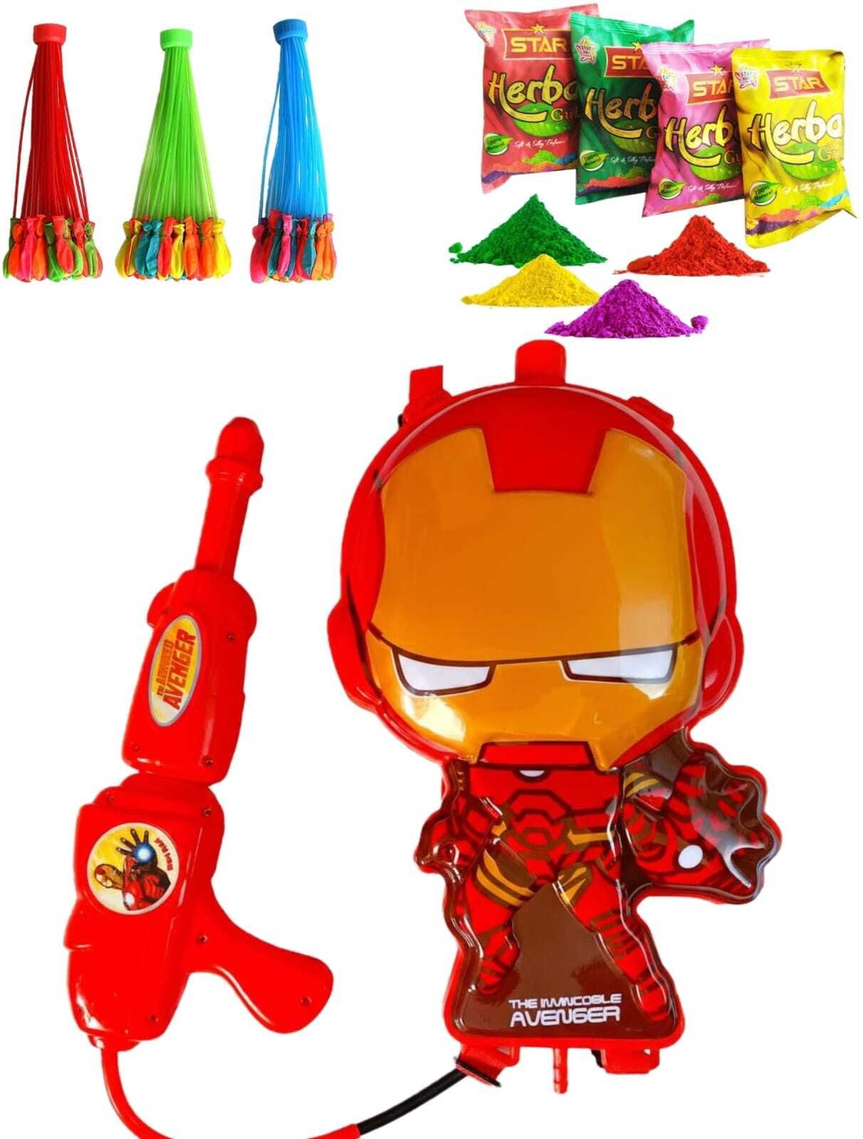 3D Water Tank & Water Gun, 1 Herbal Gulal, 3 Bunch Magic Balloons Holi Festival Water Gun-image-21