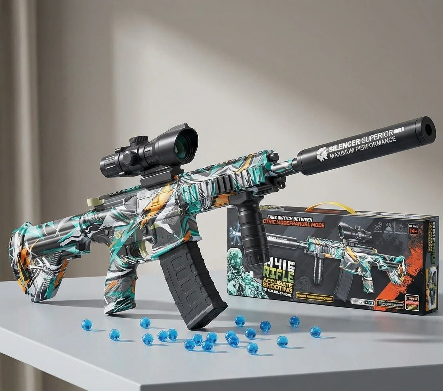 my baby love a perfect care M416-Blaster Gun with 2500-Gel Balls Dual Mode Battery Gun for Adults Water Gun Guns & Darts-picture-30