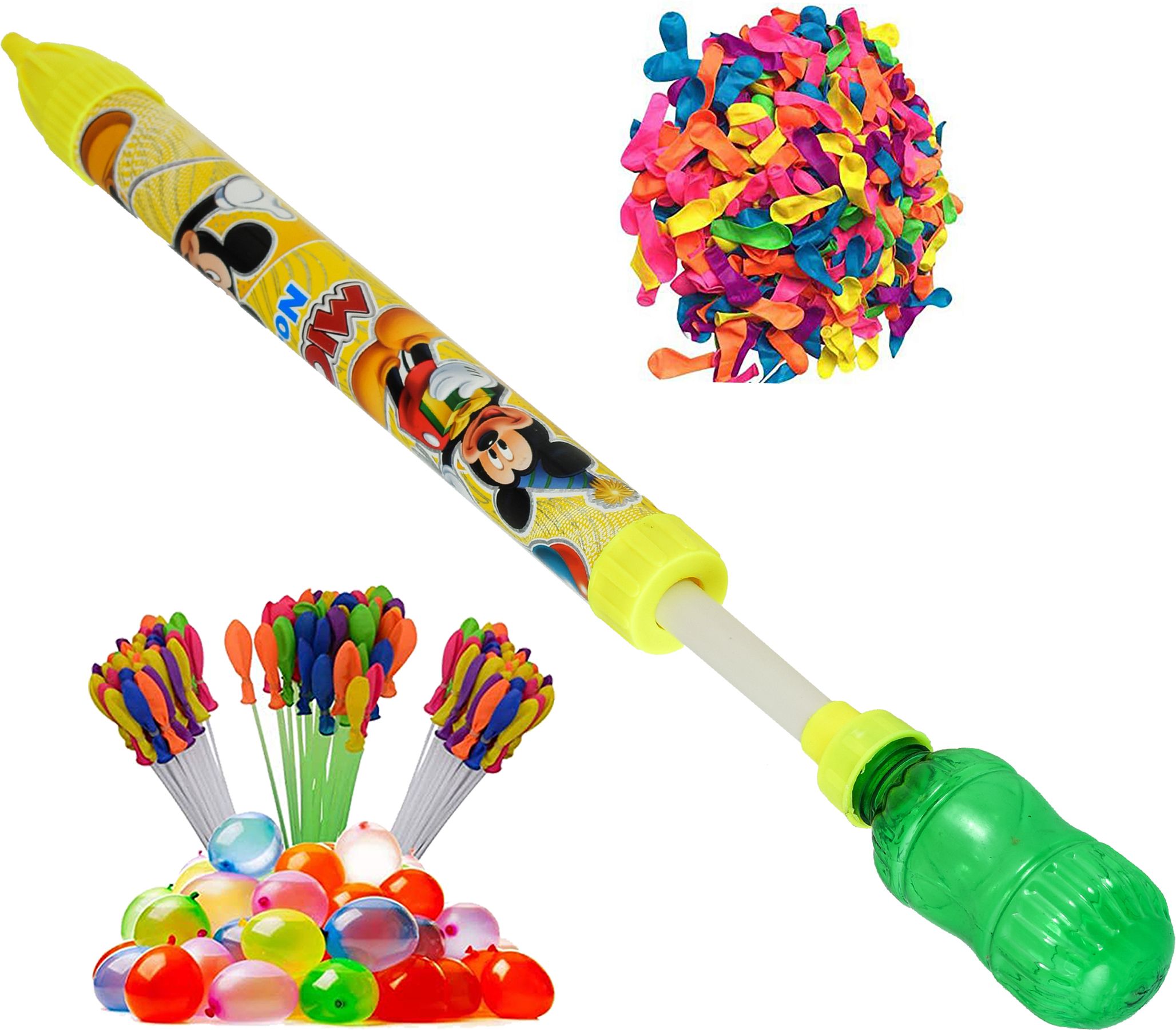 (1 Pichkari + 3 Magic Balloon + 100 Water Balloon)for Kids Holi & Pool Party Fun Water Gun-image-26