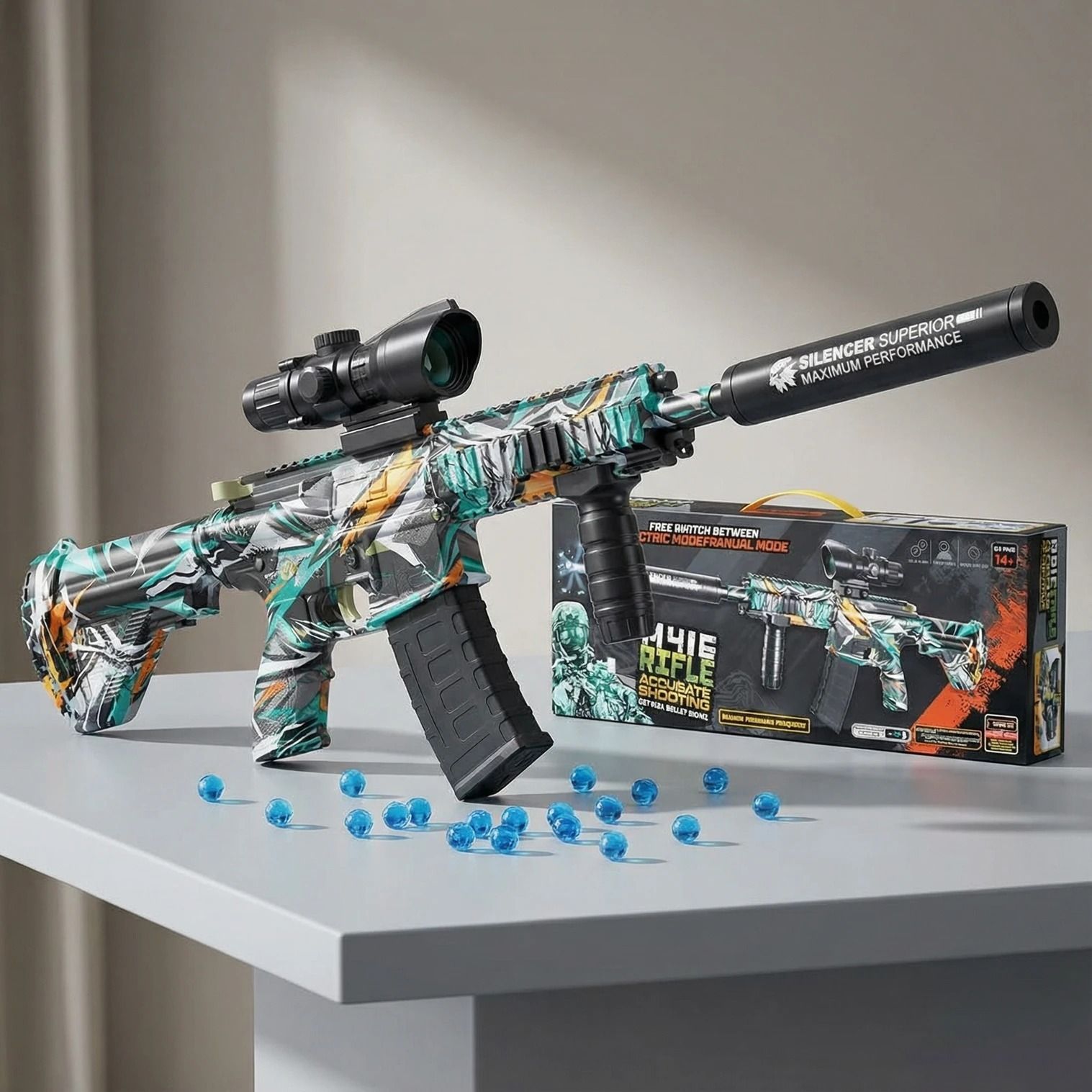 my baby love a perfect care M416 Blaster Gun with 2500 Gel Balls Dual Mode Battery Gun for Adults Water Gun Guns & Darts-picture-29