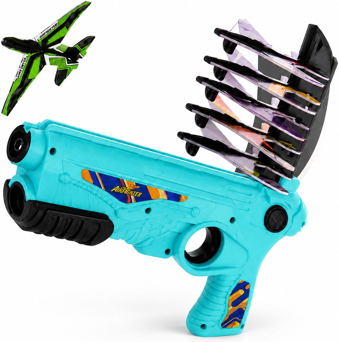 plasticnest AirFighter Plane Launcher Gun with 5 Flying Glider Aircraft Toys Guns & Darts-picture-5