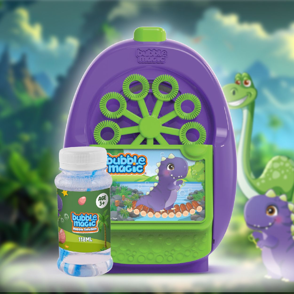 Bubble Machine - Dino Automatic Machine With Solutions For Kids Water Gun-image-18