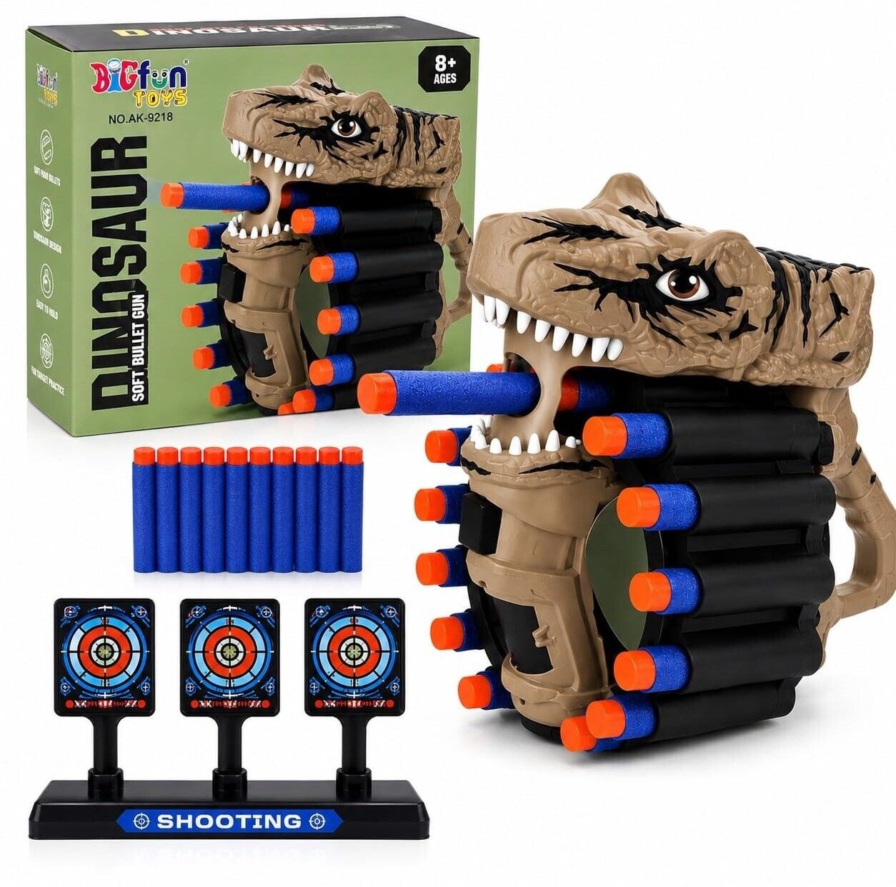 Dinosaur Soft Bullet Gun Toy Darts & Plastic Bullets-image-24