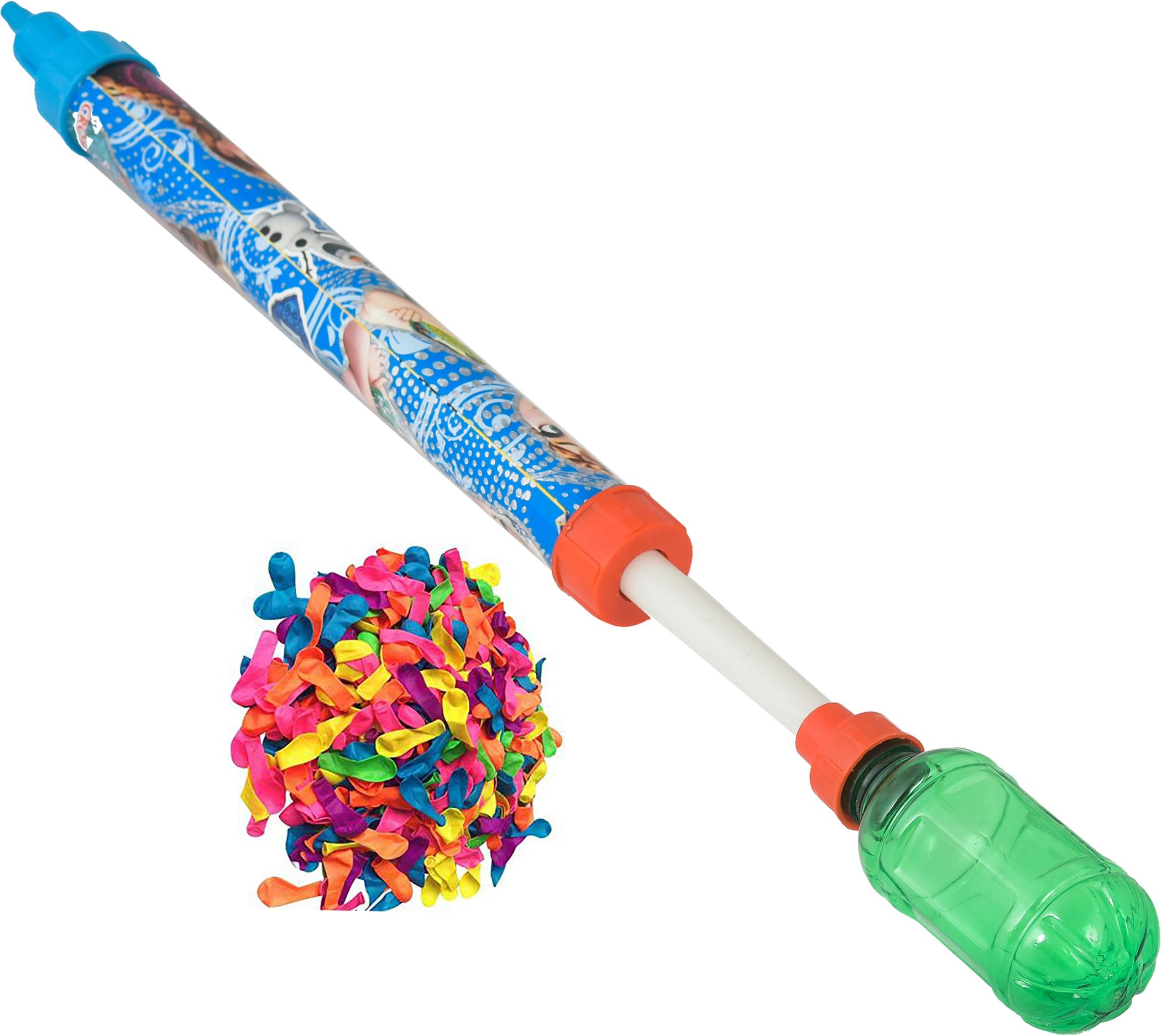 (1 Pichkari + 100 Water Balloon)for Children Holi & Summer Pool Party Fun Water Gun-image-18