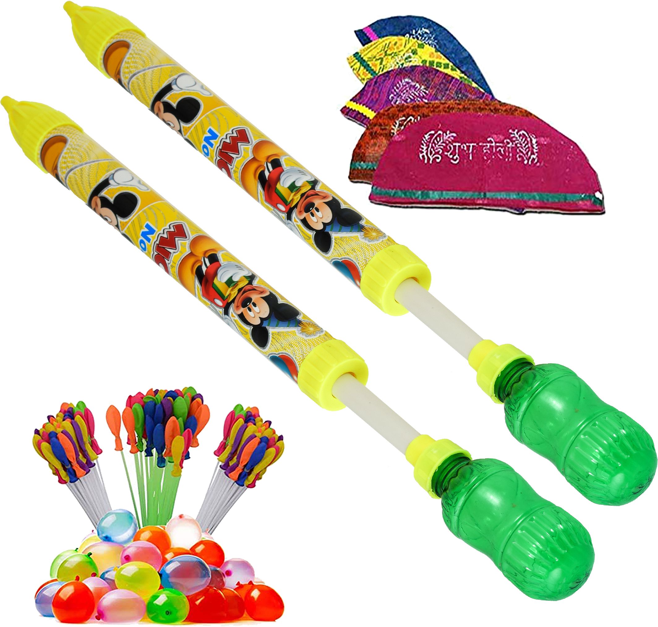(2 Pichkari+ 3 Magic Balloon+ 10 Holi Cap)for Kids Holi & Summer Pool Party Fun Water Gun-image-29