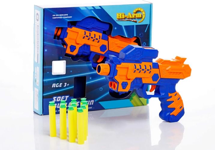 Hi-Arm Soft Bullet Gun Toy - Safe Plastic Gun with 10 Bullets Guns & Darts-image-7