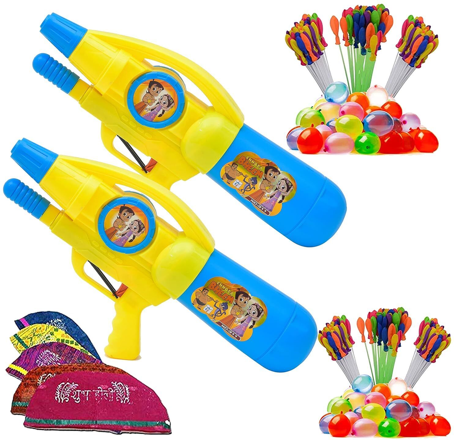 (2 Pichkari + 6 Magic Balloon+10 Holi Cap)for Kids Holi & Summer Pool Party Water Gun-image-41