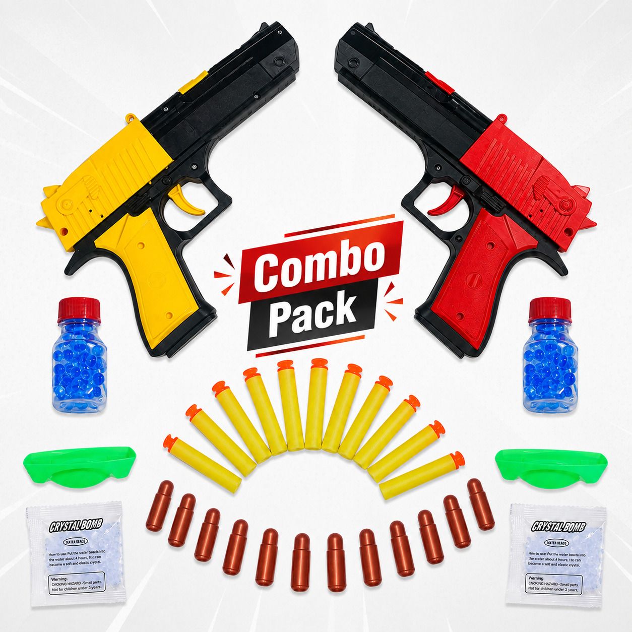5088 Dual Color Dart Blaster Toy Set for Boys & Girls – Red & Yellow Guns & Darts-image-4