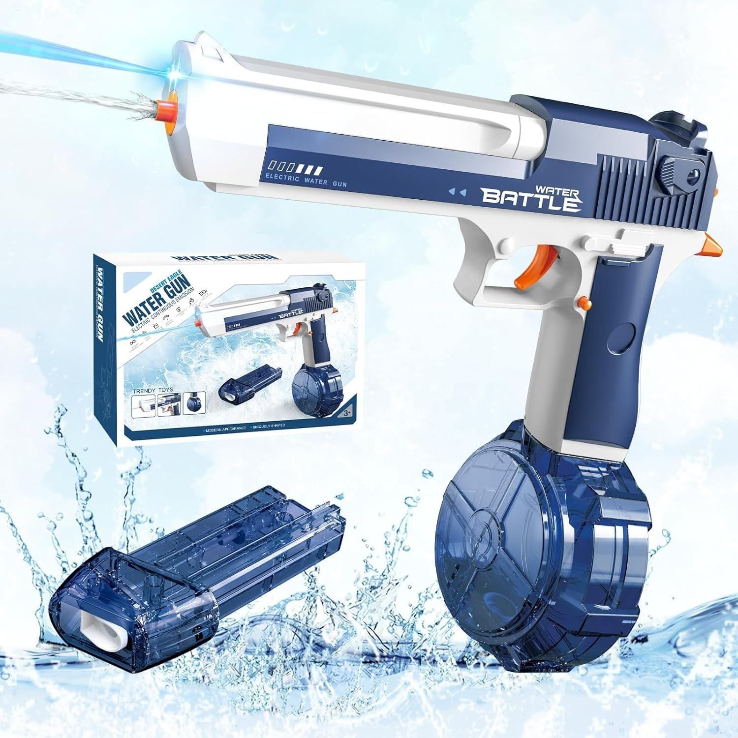 Electric Water Pistols Water Gun Handgun Squirt Gun Toy With Light for Kids Water Gun