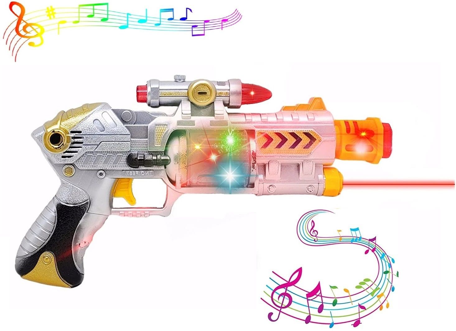 Musical Laser Sound Gun Gun Toy with Light for Kids (3+ yr) (Multicolor) Armor Sets-image-23