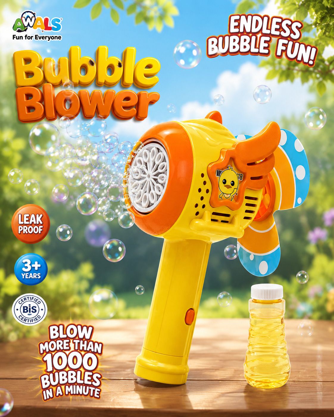 Bubble Blower Gun Toy with Bubble Solution for Kids | 1000+ Bubbles Per Minute Water Gun-image-9