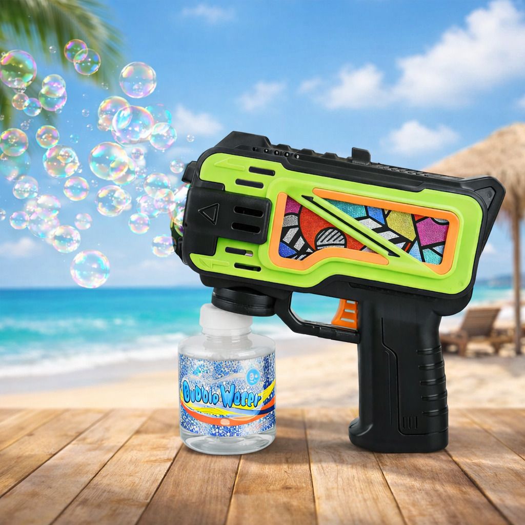 aniloons Automatic Bubble Blower Gun with Refill Bottle for Outdoor Play Water Gun-picture-1