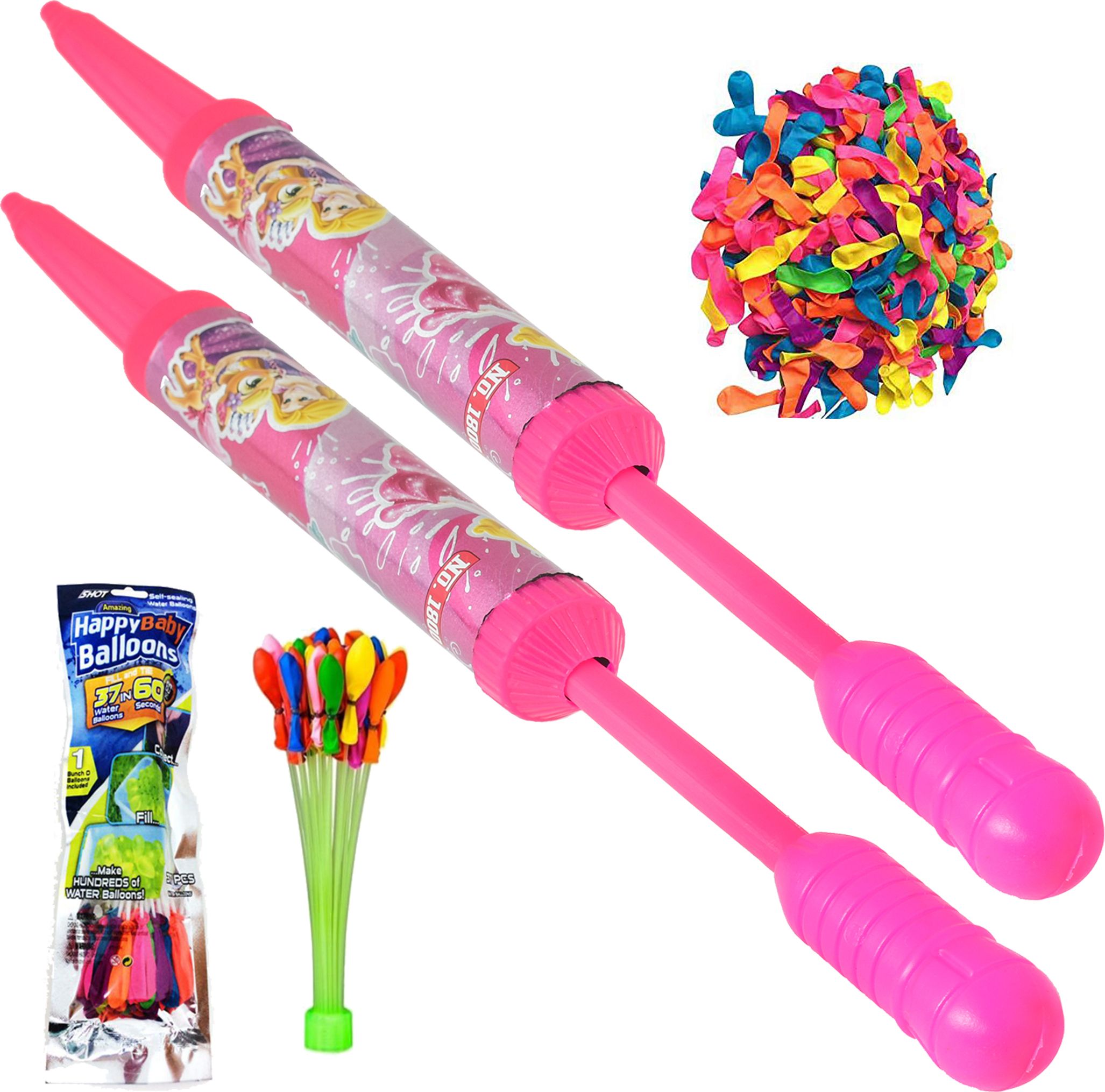 (2 Pichkari+ 100 Water Balloon+ 1 Magic Balloon)for Children Holi Pool Party Fun Water Gun-image-47