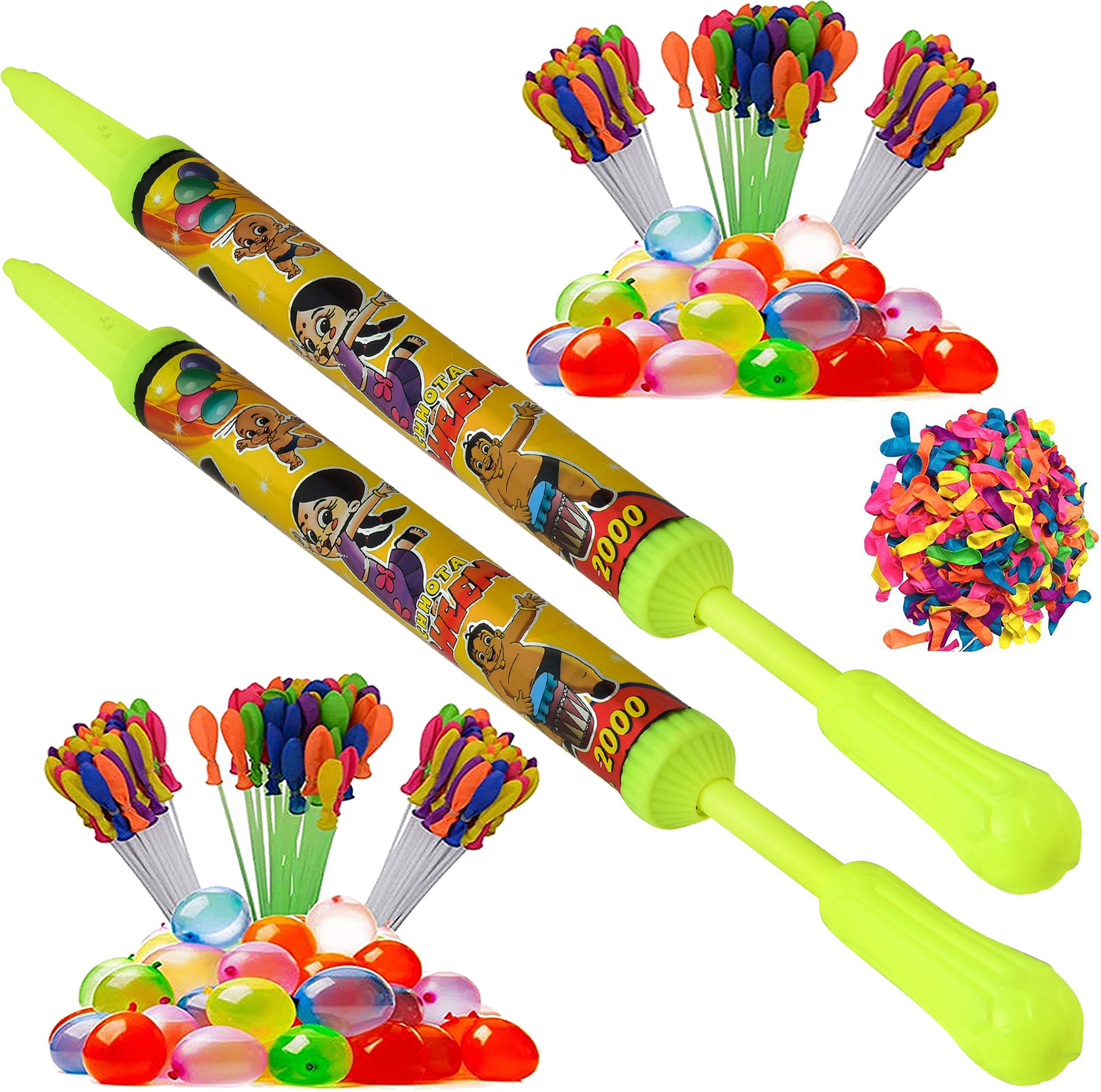 brown leaf (1 Pichkari + 6 Magic Balloon+ 100 Water Balloon)For Kids Holi & Pool Party Fun Water Gun-picture-14