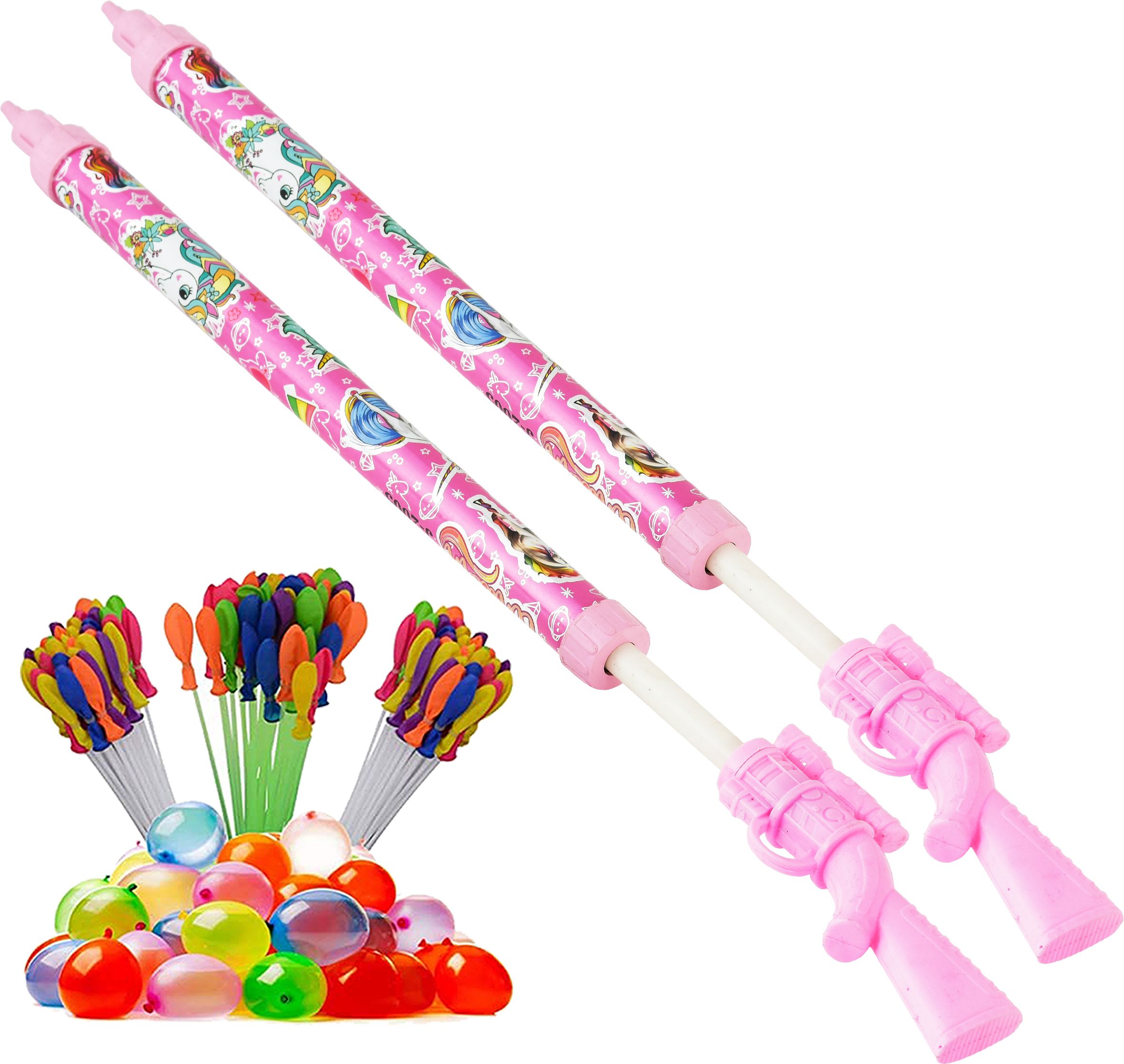(2 Pichkari + 3 Magic Balloon)For Kids Holi Festival & Summer Pool Party Fun Water Gun-image-19
