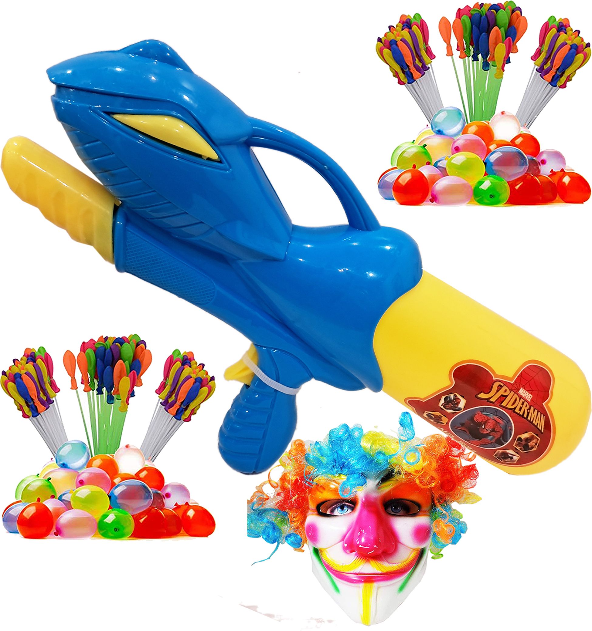 (1 Pichkari + 6 Magic Balloon+ 1 Joker Mask)For Kids Holi Party Fun Water Gun-image-41