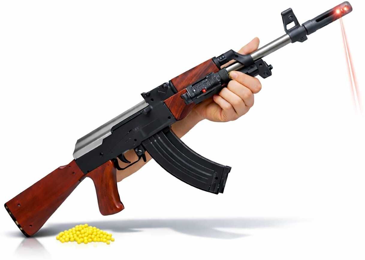 Premium Realistic AK47 Rifle Toy With Laser Lights & Plastic Bullets Darts & Plastic Bullets-image-28