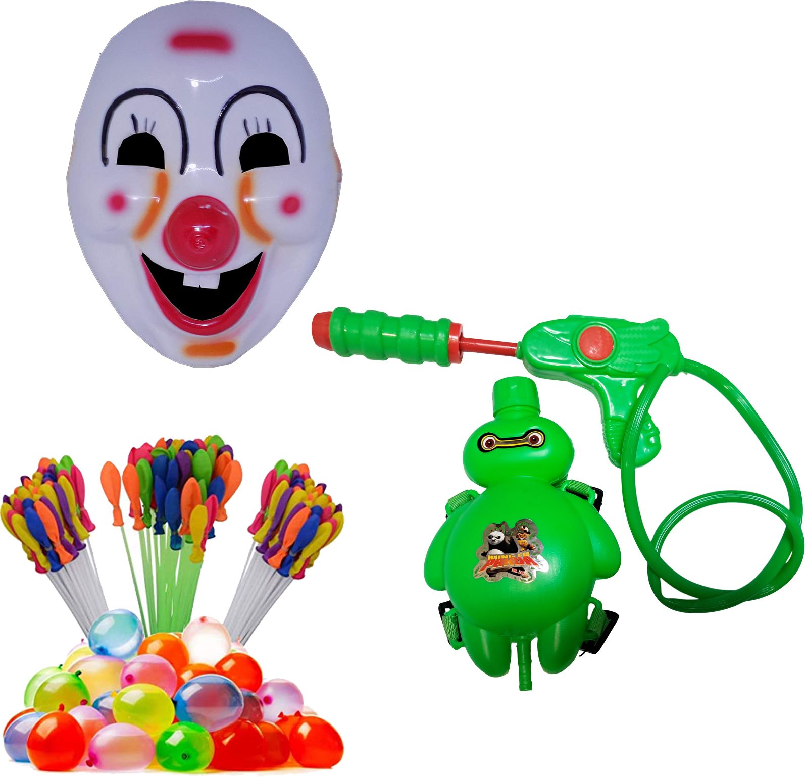 High Pressure Pichkari With Water Balloons,Mask For Holi Party Water Gun-image-17