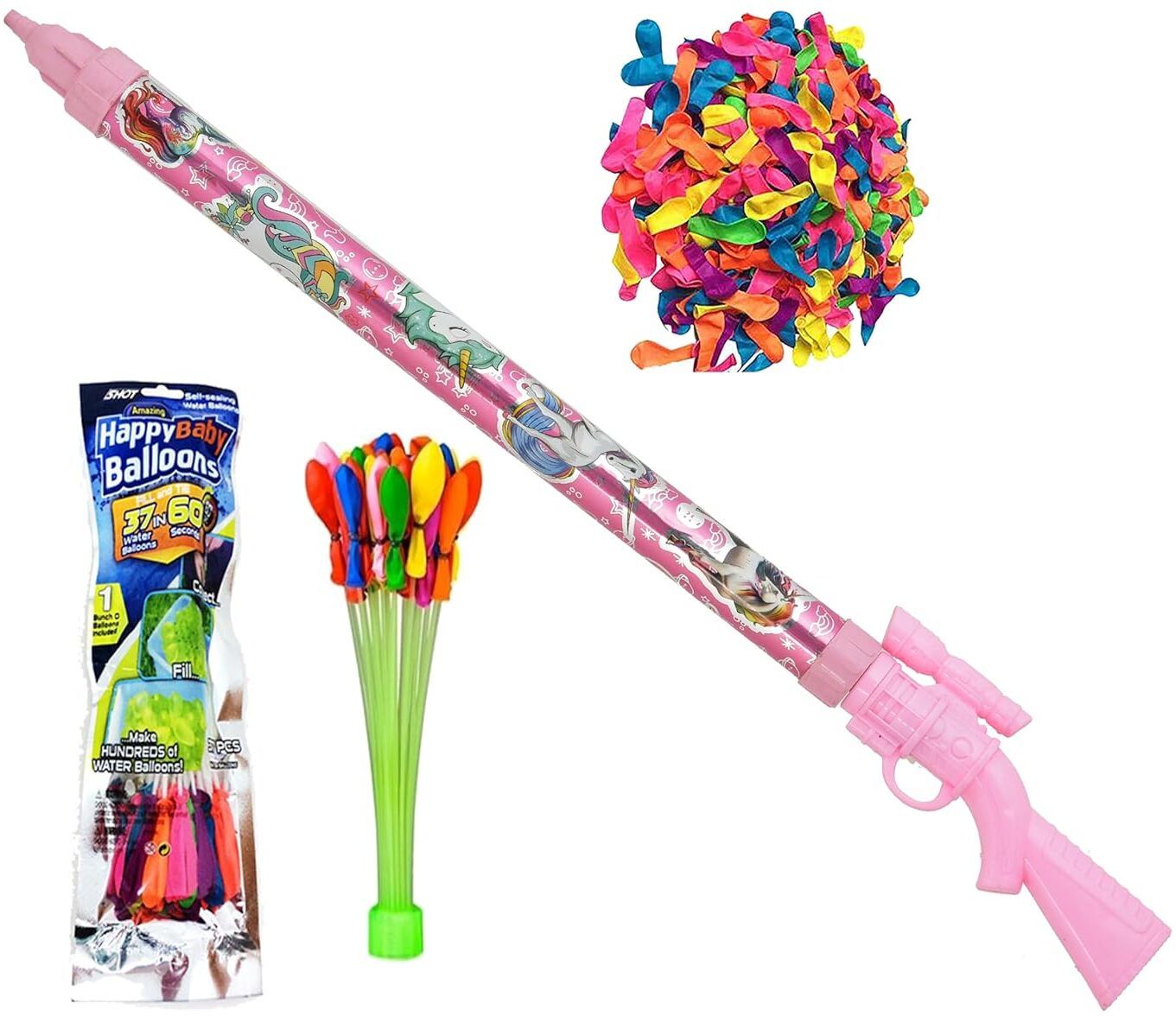 (1 Pichkari+ 1 Magic Balloon+ 100 Water Balloon)For Kids Holi & Pool Party Fun Water Gun-image-15