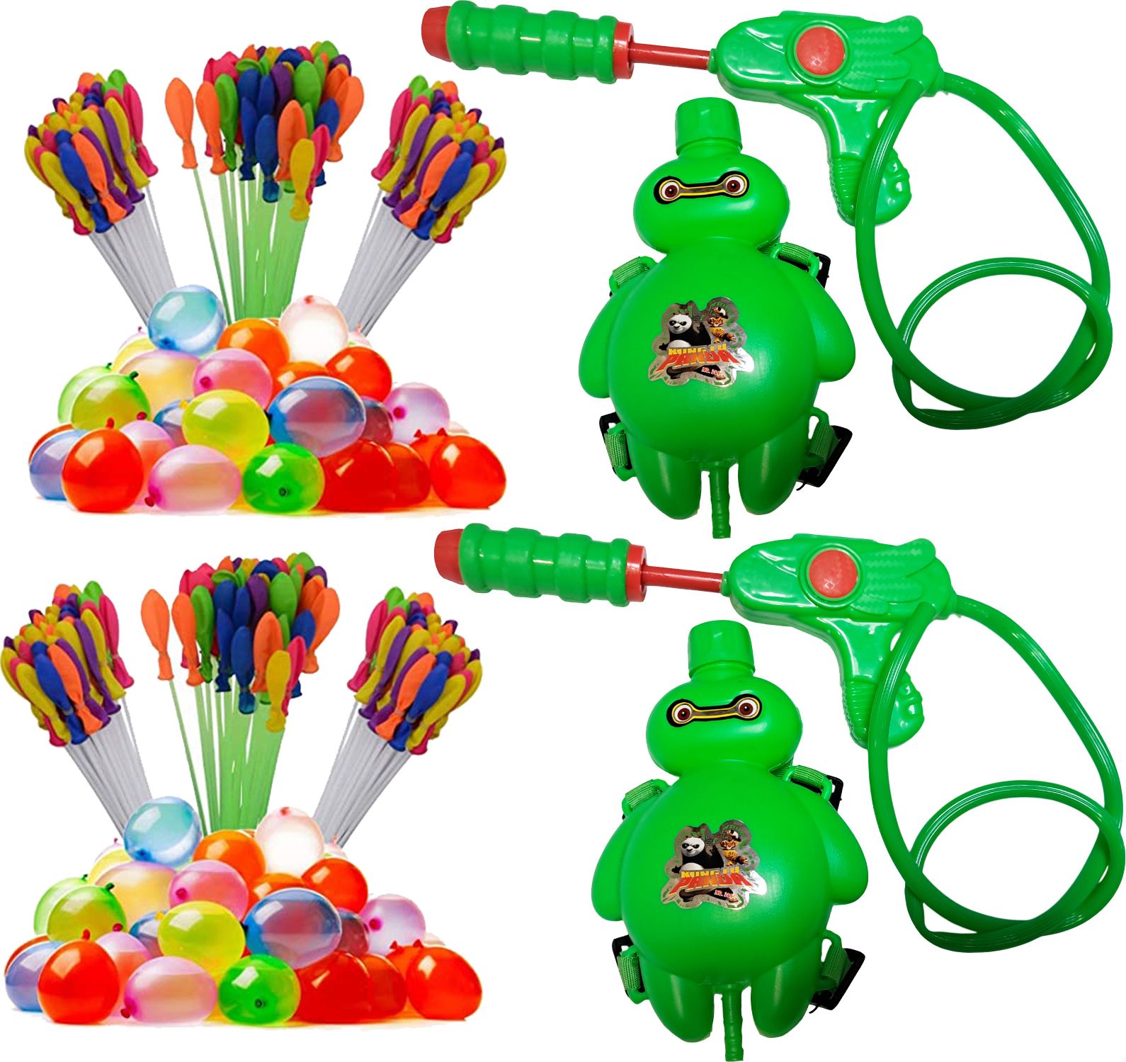 High Pressure Gun Green Kungfu Pichkari With Balloons For Kids Holi Party Favor Water Gun-image-46