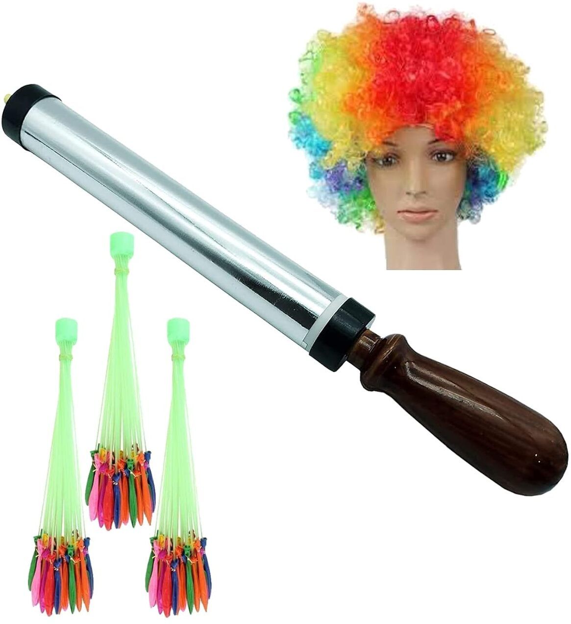 (1 Holi Pichkari+3 Magic Balloon+1 Malinga Cap)For Holi and Summer Pool Water Water Gun-image-11
