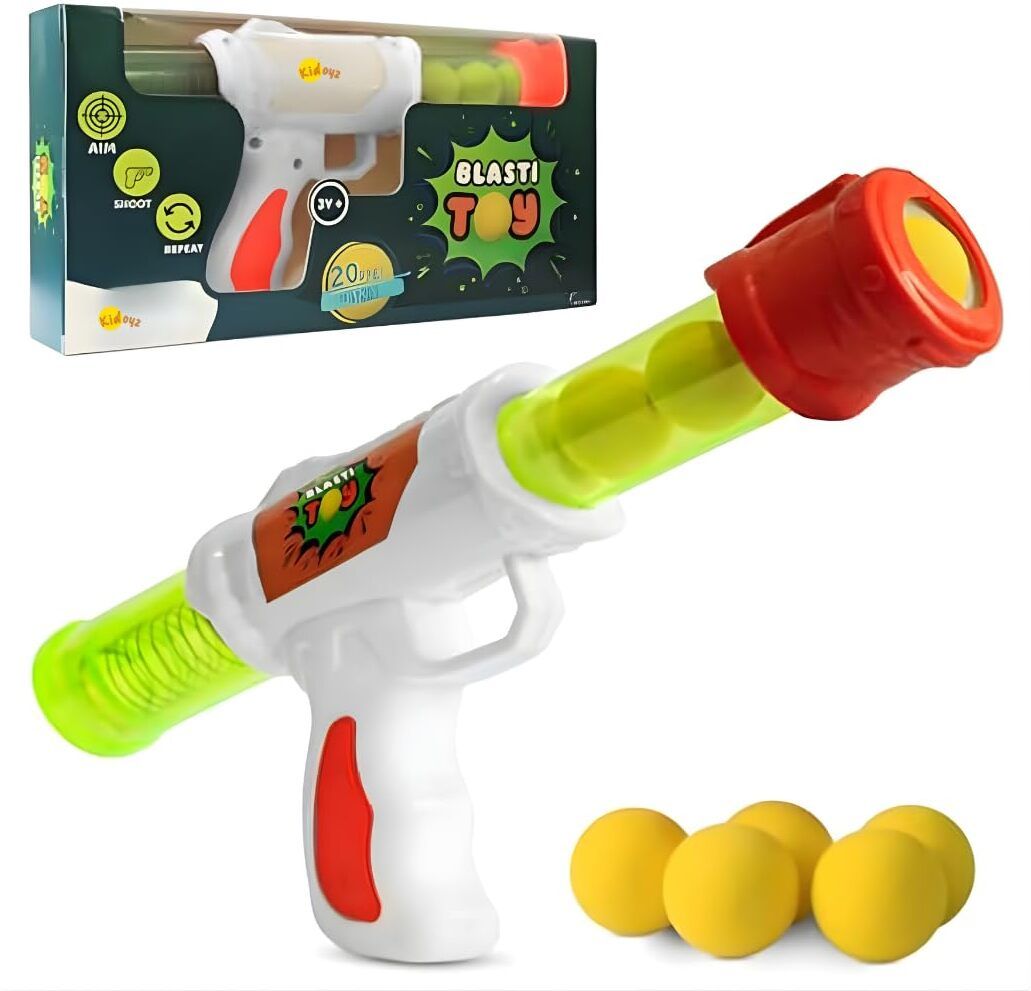 Blasti Gun Foam Ball Toy for Kids | Air Pressure Soft Ball Gun with 5 Foam Balls Guns & Darts-image-16