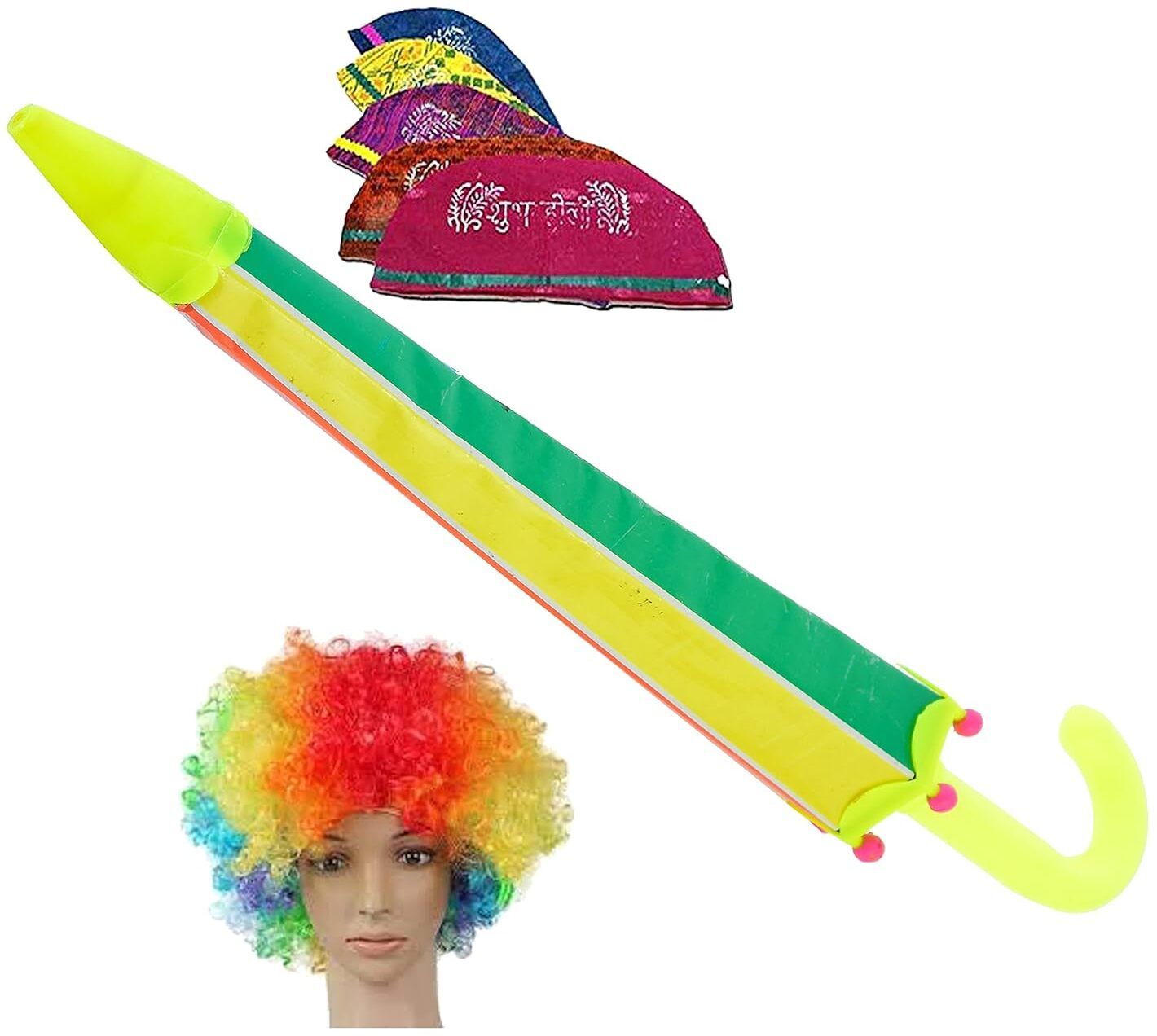(1 Pichkari +10 Holi Cap +1 Malinga Wig) For Holi & Pool Party Fun Water Gun-image-19