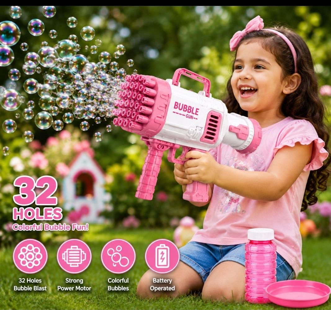 32 HOLE BUBBLE MAKER MACHINE TOY Water Gun-image-22
