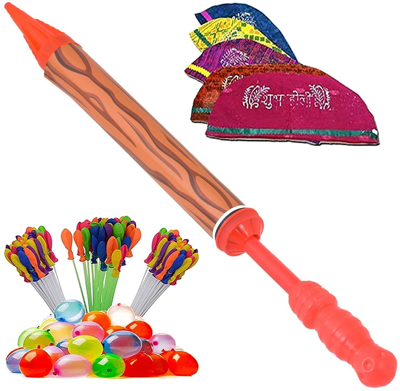 (1 Pichkari+ 3 Magic Balloon+ 10 Holi Cap)For Kids Holi & Summer Pool Party Fun Water Gun-image-23