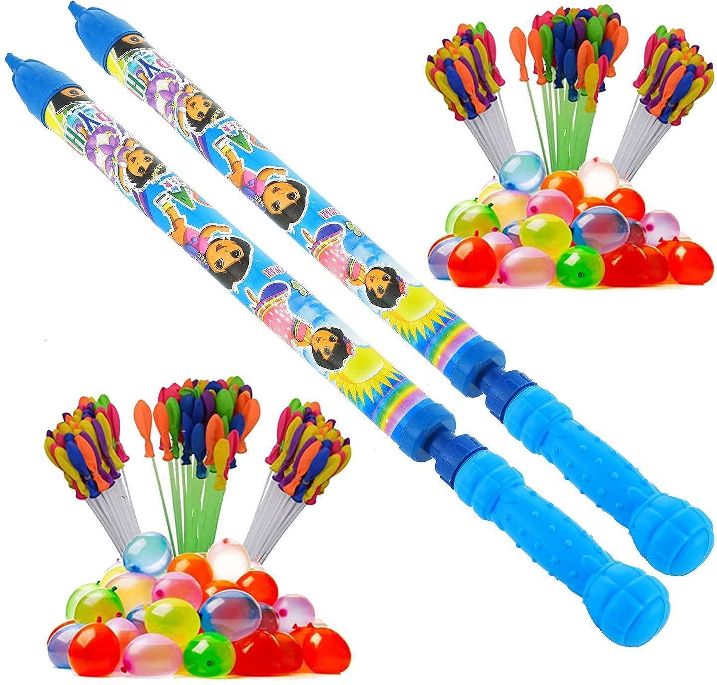(2 Pichkari+ 6 Magic Balloon)For Kids Holi & Summer Pool Party Fun Water Gun-image-19