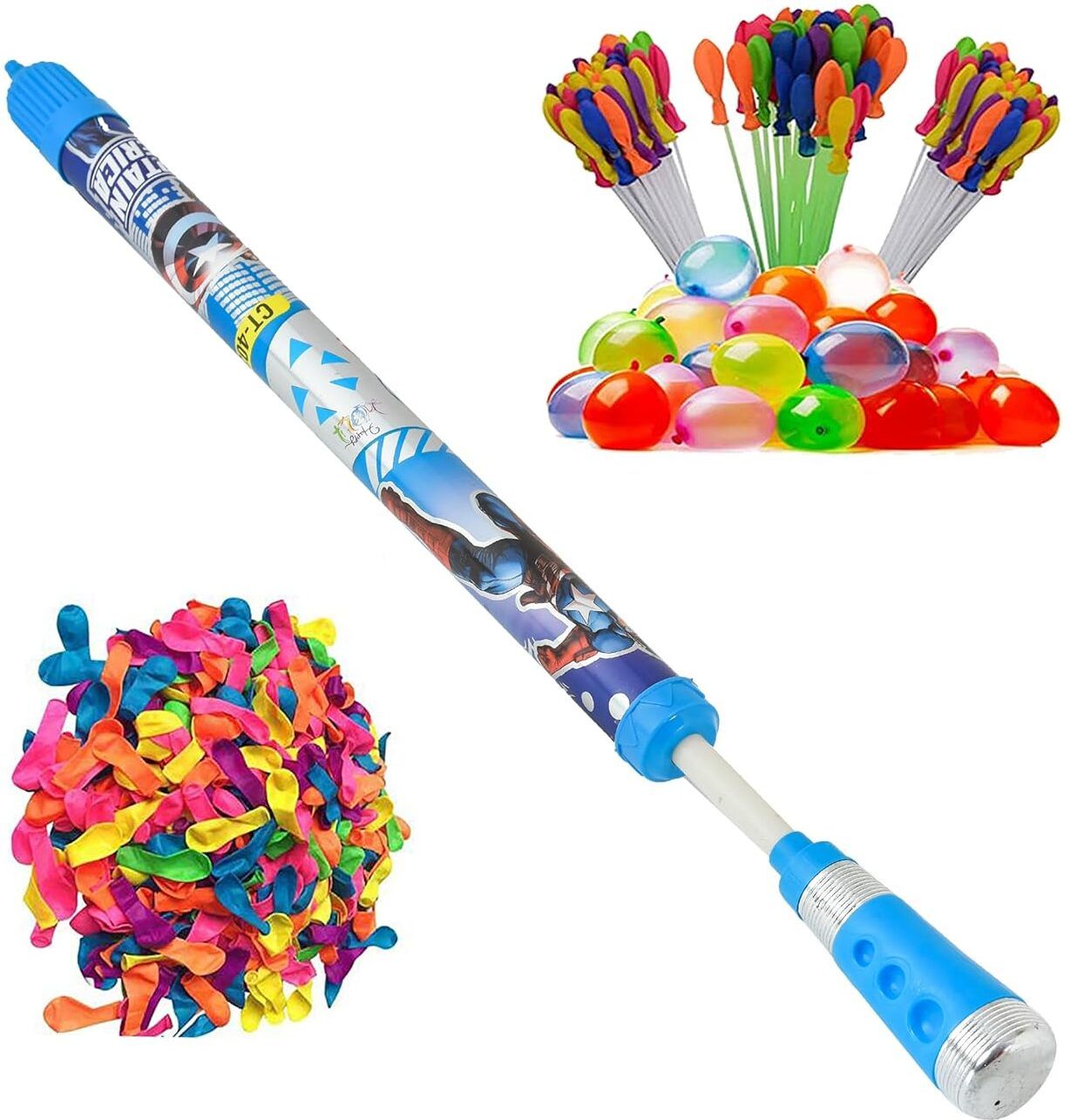 (1 Pichkari+ 3 Magic Balloon+ 100 Water Balloon)for Kids Holi & Pool Party Fun Water Gun-image-14