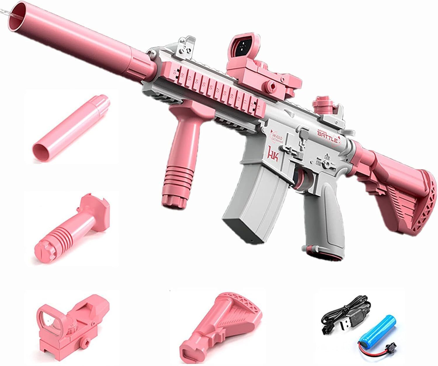 Automatic M416 Water Gun, 32 Feet Range, Beach Fun Toy for Kids Boys and Girls Water Gun