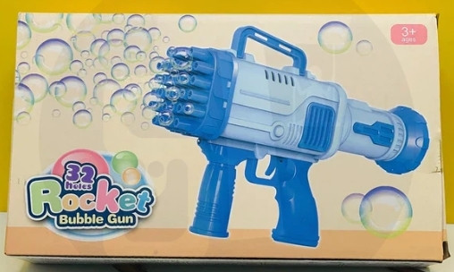 deetarth Super Rocket 32-Hole Automatic Bubble Gun Machine with Solution and Tray Water Gun image 1