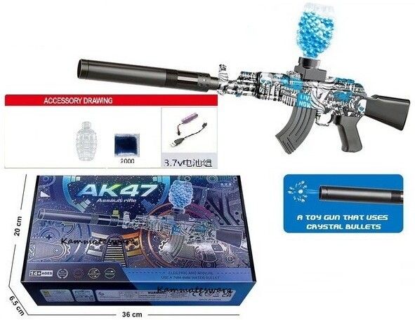 AK47 Electric Gel Blaster Toy Gun in Shooting Gun for Kids with Water Bullets Water Gun
