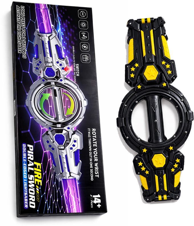 Sword Spinning LED Light Toy with Rotating Handle Double Edge Light for Kids Maces & Swords-image-38