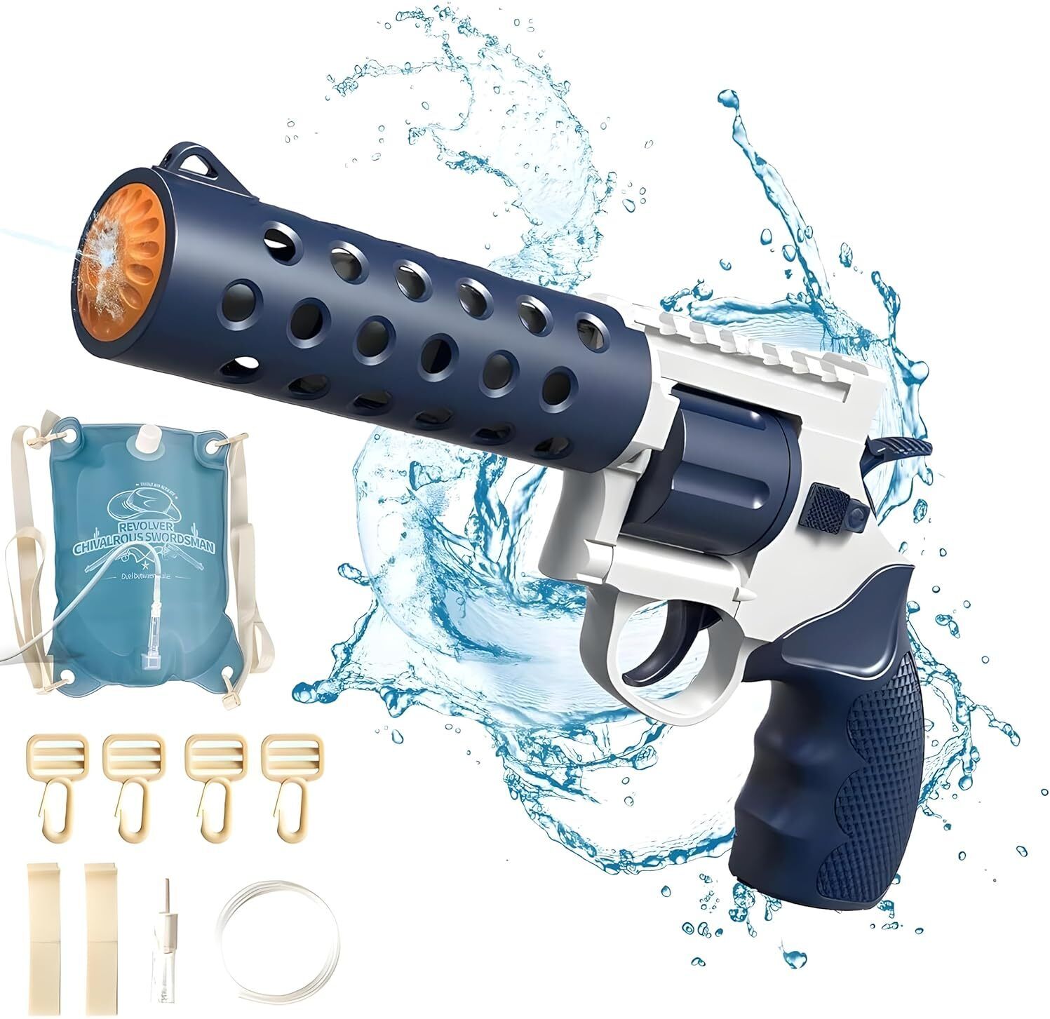 Fun Electric Revolver Water Gun, High-Pressure Blaster for Kids Water Gun