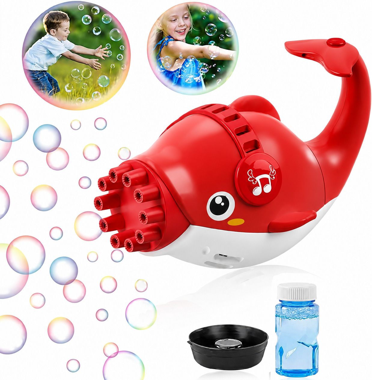 Automatic Red Whale Bubble Maker Toy with Music & Bubble Solution for Kids Water Gun-image-43