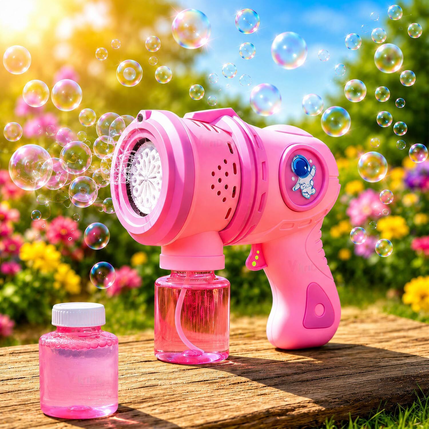 Automatic Bubble Blower with LED Lights – 5000+ Bubbles/Min_Pink Water Gun-image-2