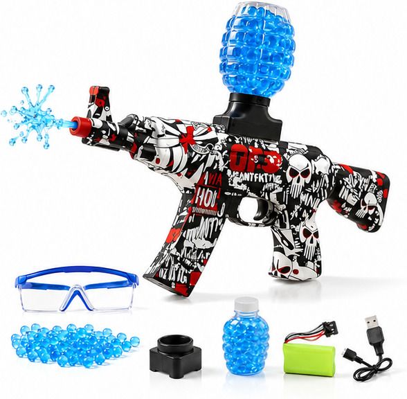 Electric Gel Ball Blaster Toy with Hopper, USB Rechargeable & Safety Goggles Water Gun-image-15
