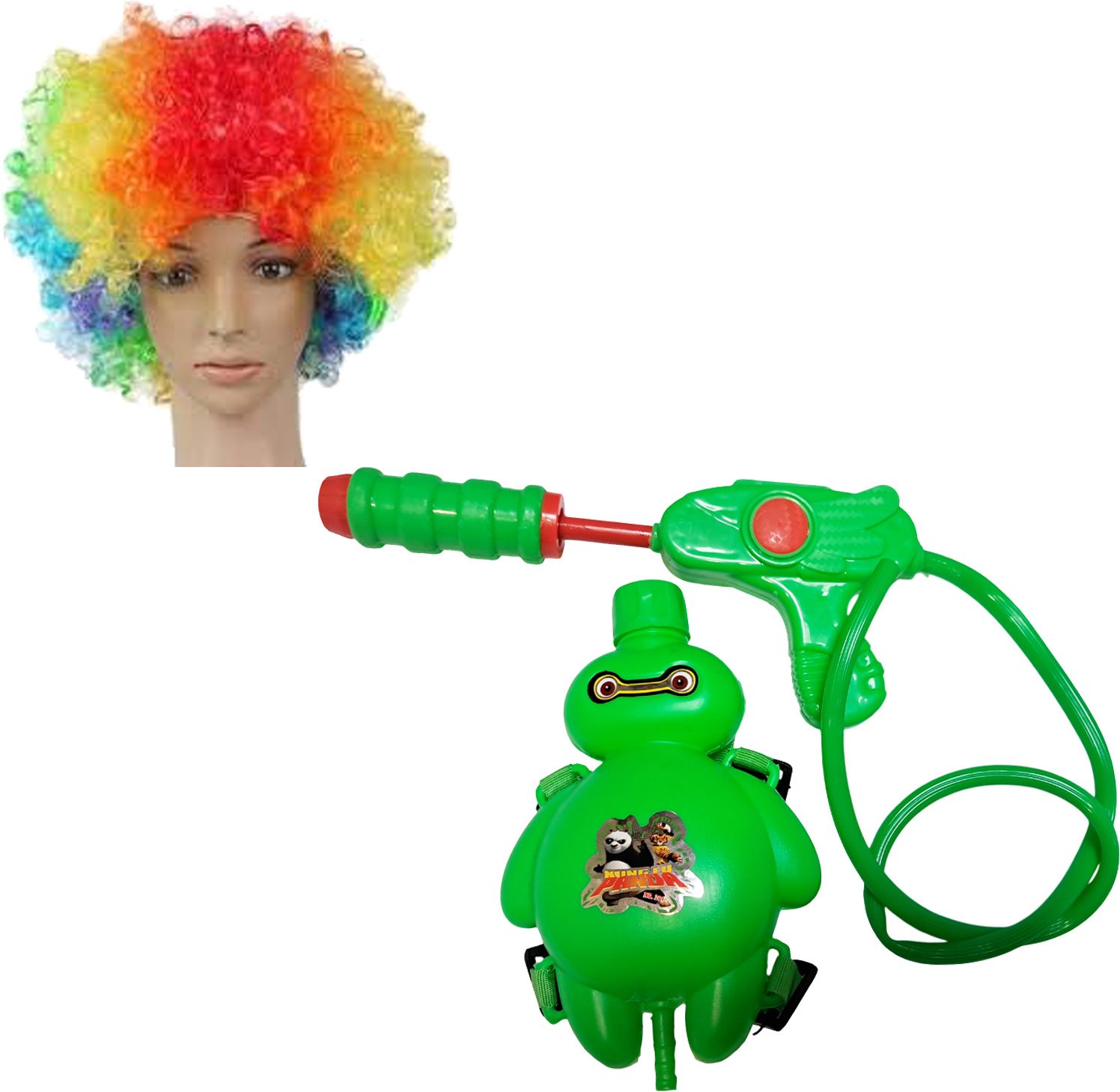 1 Pichkari With 1 Malinga Wig For Holi Party Celebration Water Gun-image-29