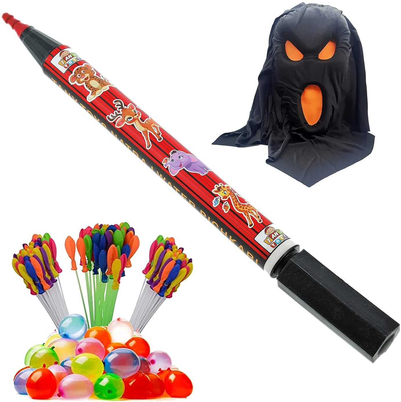 Pencil Pichkari Kids Holi & Pool Party Fun(1 Pichkari +3 Magic Balloon+ Mask) Water Gun-image-30