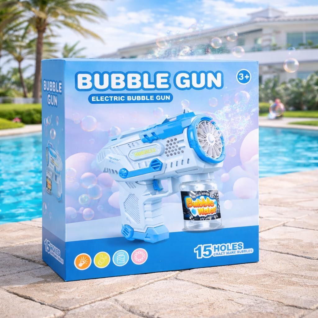 New Bubble Gun Toy – Automatic Bubble Blower Machine with Lights Toy Bubble Maker-image-9